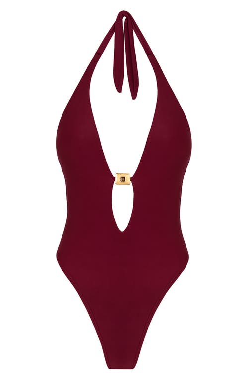 Vix Paula Hermanny Liza Cutout One-piece Swimsuit In Burgundy