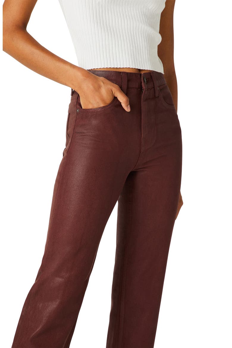 Remi Coated High Waist Crop Straight Leg Jeans, Alternate, color, HIGH SHINE BRICK