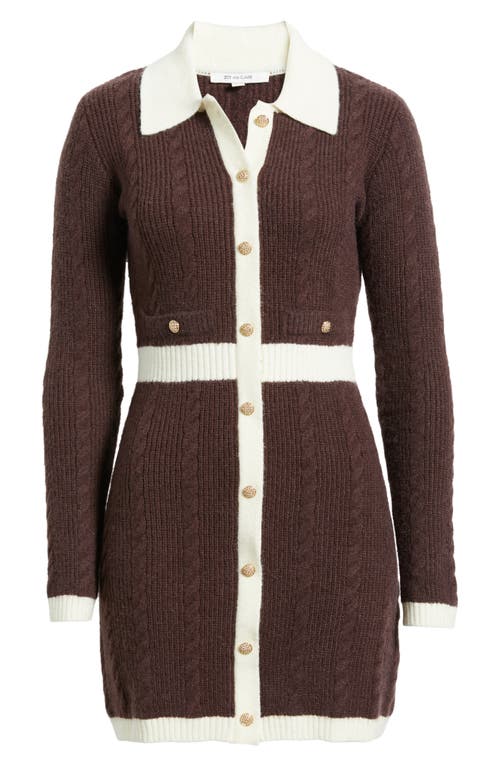 Zoe And Claire Long Sleeve Cable Stitch Sweater Dress In Black