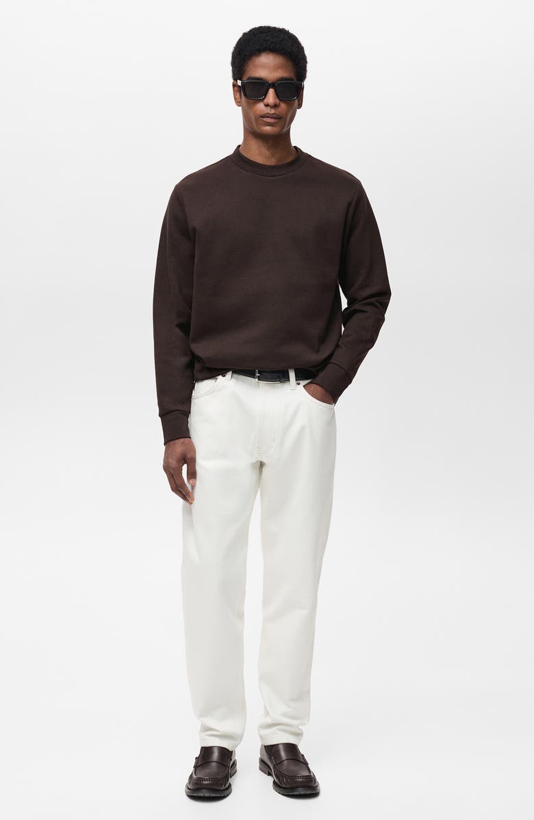 MANGO Regular Fit Cotton Blend Crewneck Sweatshirt, Alternate, color, 