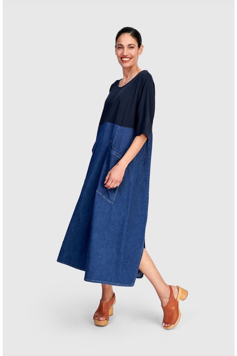 Amelia A-Line Dress, Alternate, color, Denim
