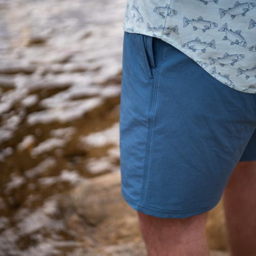 Mountain Khakis Stretch Poplin Deck Short In Blue
