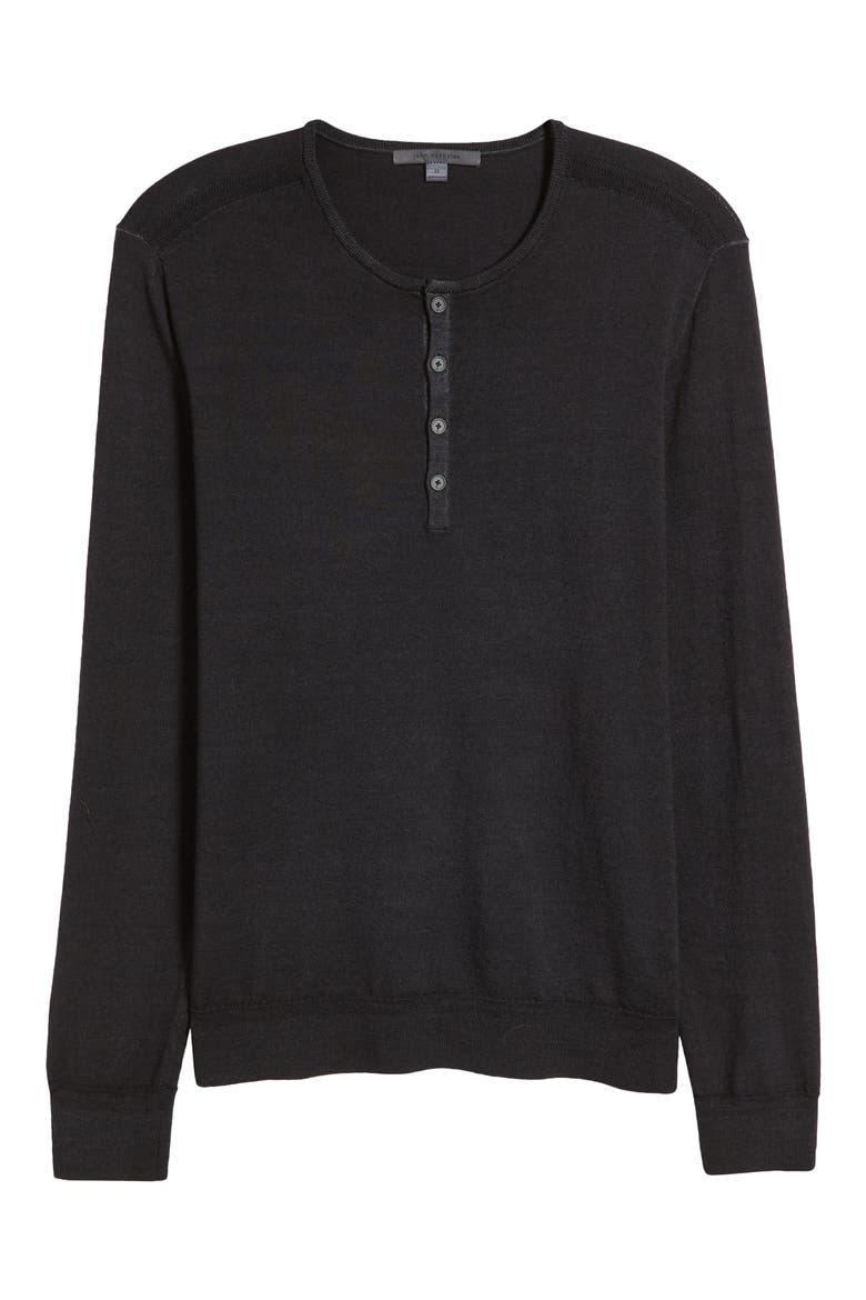 Eren Merino Wool Blend Henley, Alternate, color, BLACK