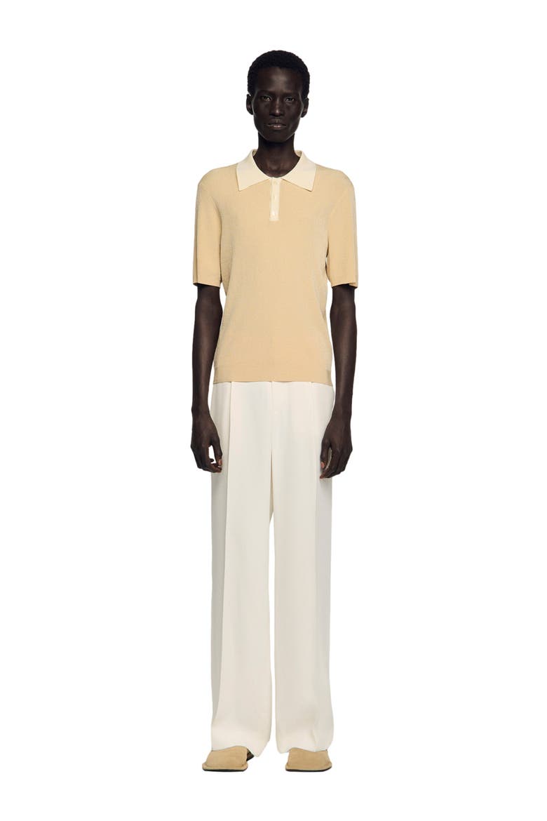 Two-tone polo shirt, Alternate, color, Sand