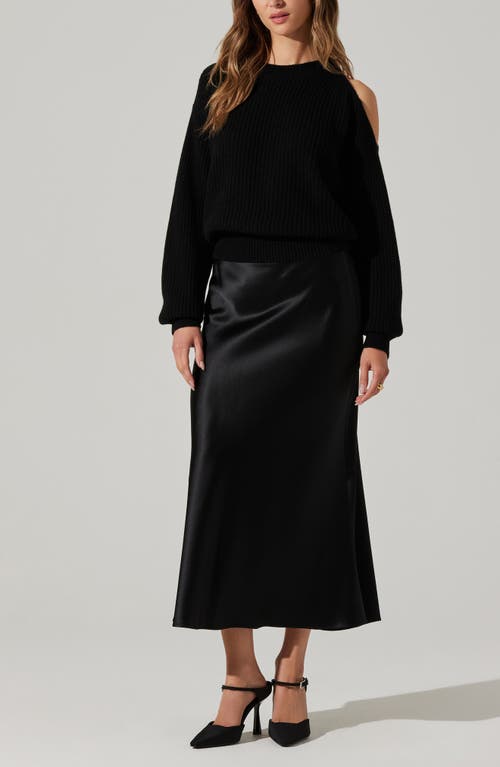 Astr The Label Millicent Rib Wool Sweater In Black