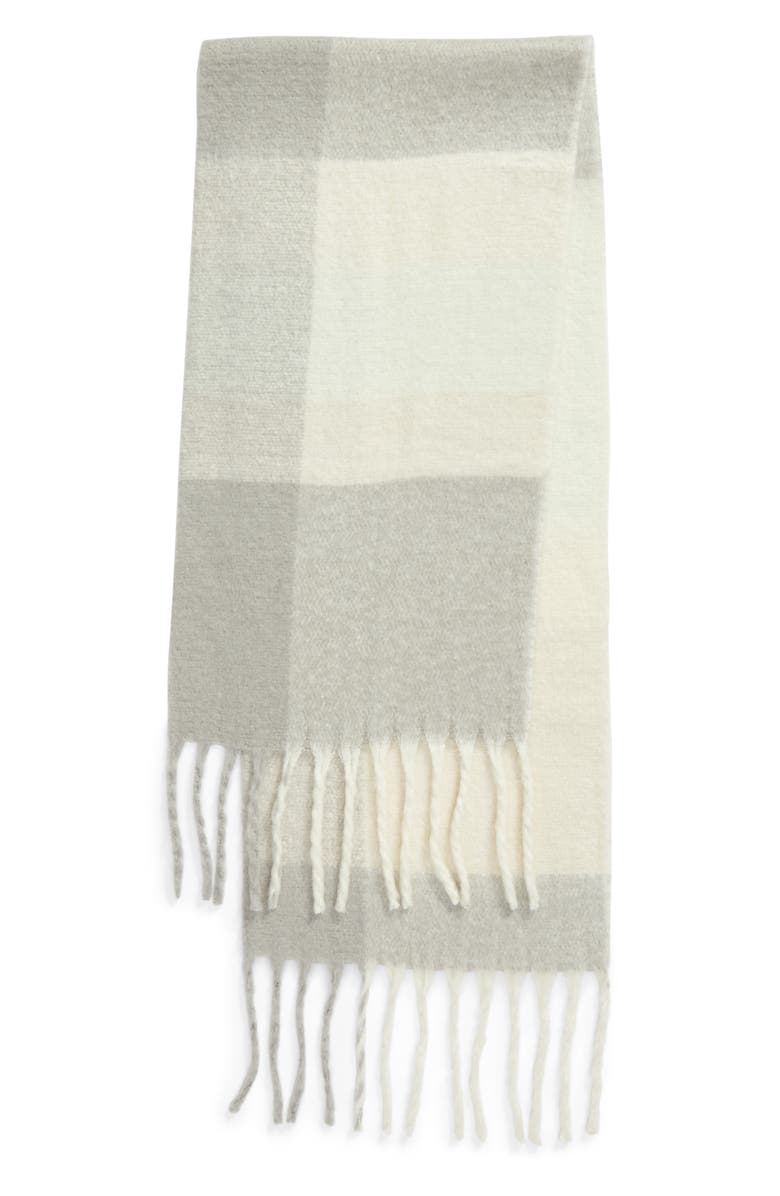 Free People Cameron Plaid Fringe Scarf, Alternate, color, 