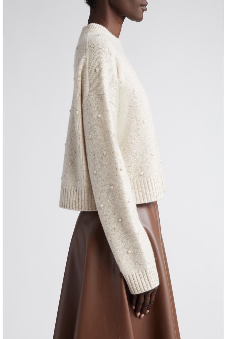Melville Mélange Bobble Cashmere Sweater, Alternate, color, NATURAL MELANGE