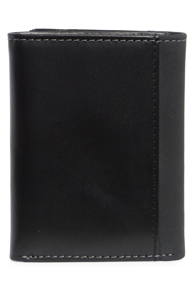 Charles Leather Trifold Wallet, Alternate, color, BLACK