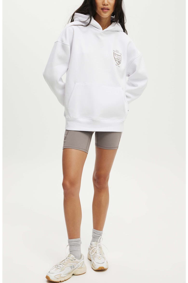 Women's Active Plush Premium Graphic Hoodie, Alternate, color, White Heritage Wellness Club