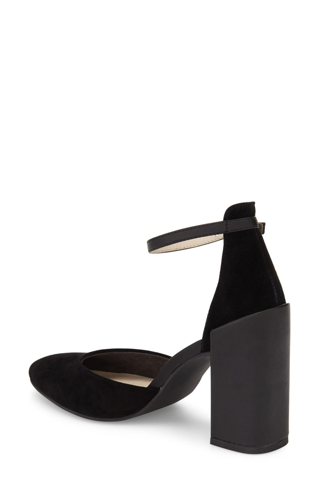Gaggle Ankle Strap Pump, Alternate, color, BLACK SUEDE
