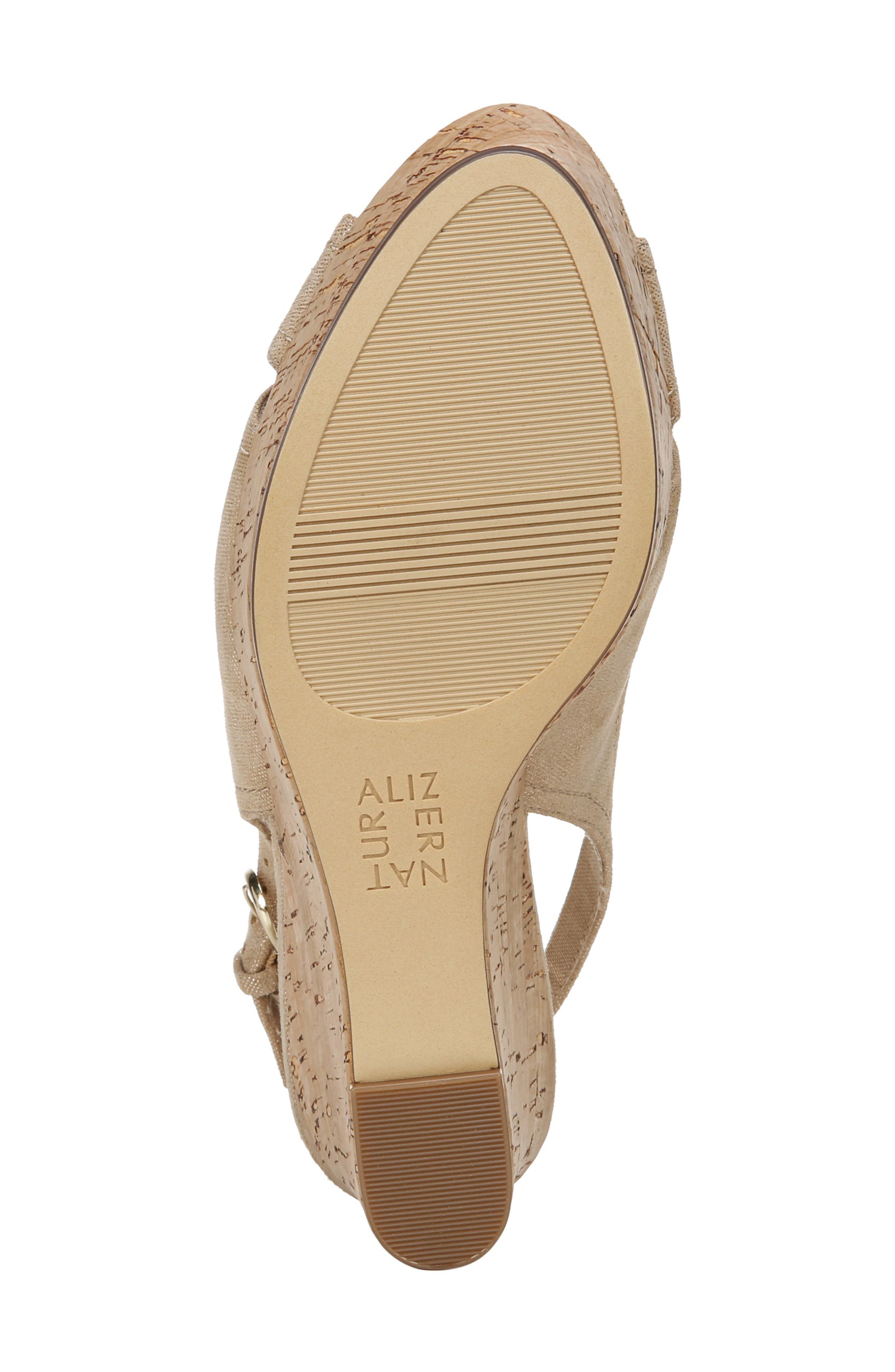 Zander Slingback Platform Wedge Sandal, Alternate, color, TAUPE GOLD