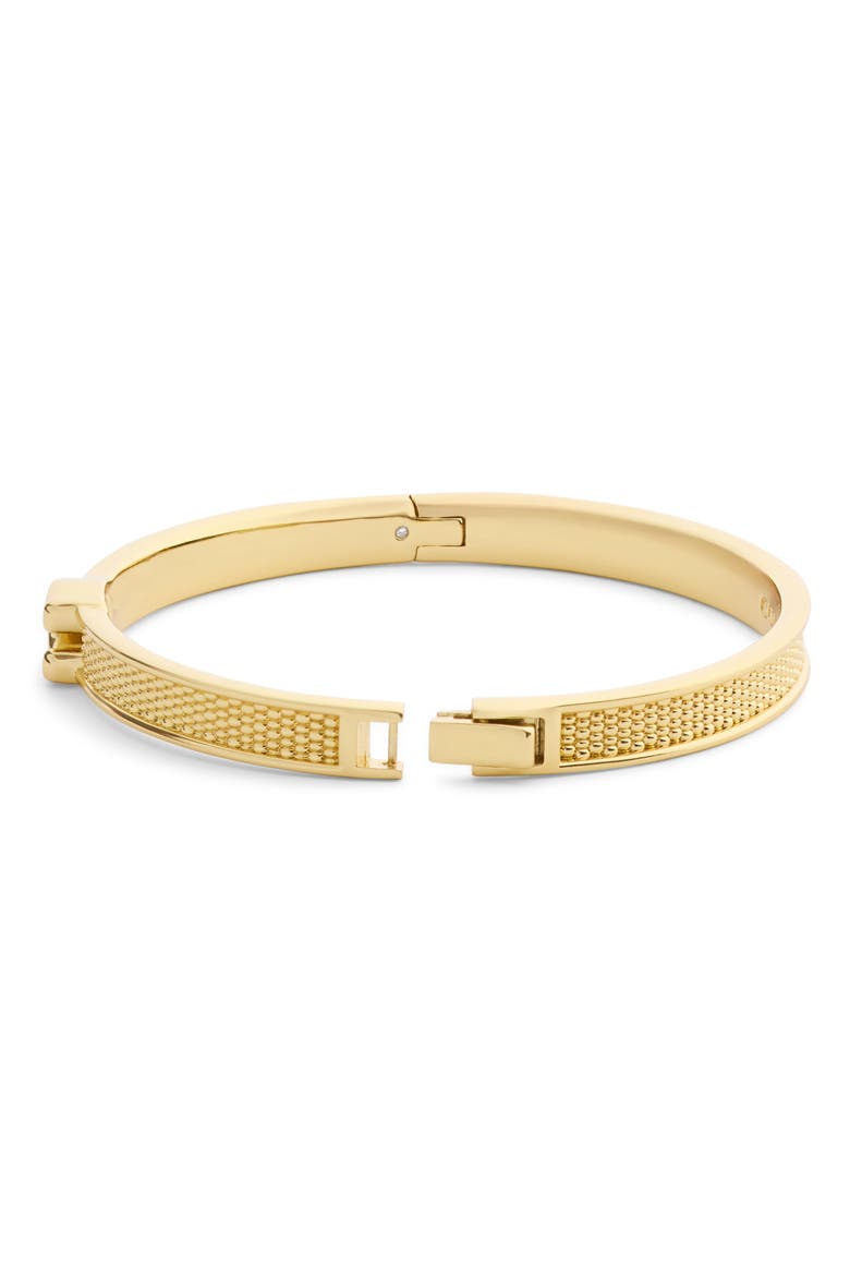 Textured C Hinged Bangle, Alternate, color, SHINY GOLD