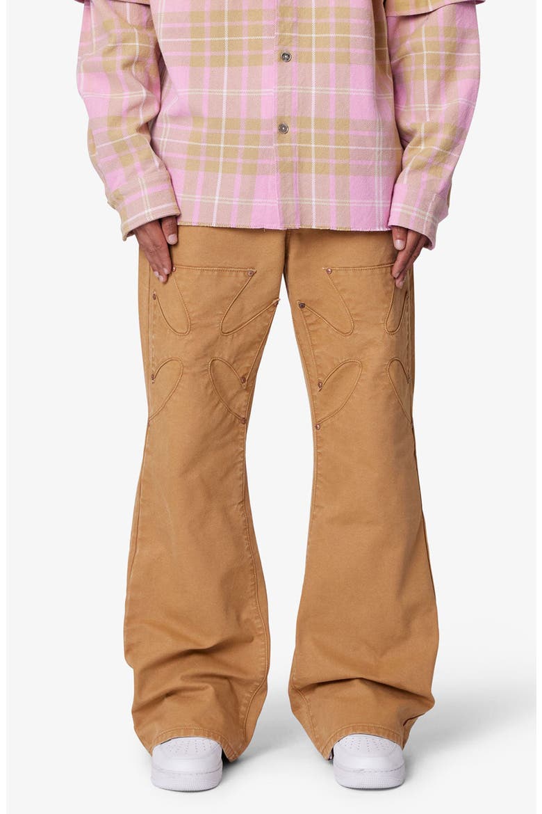 Iron Cross Baggy Flared Cotton Canvas Pants, Main, color, TAN