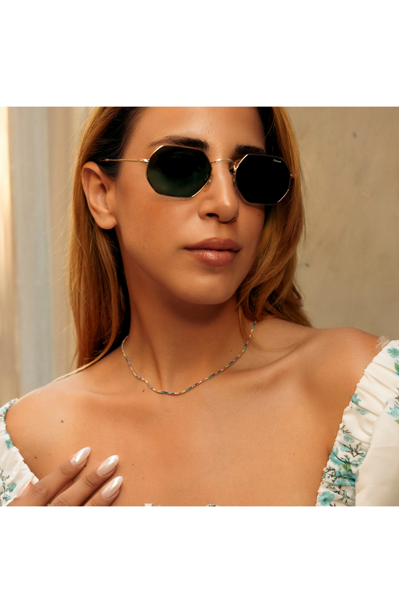 Spero London Rainbow Colourful Sterling Silver Tennis Necklace, Alternate, color, Silver