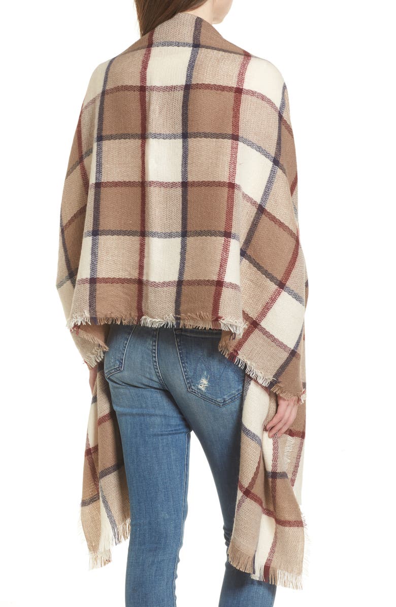 Sole Society Windowpane Check Blanket Scarf, Alternate, color, 