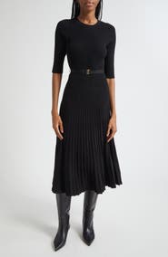 Veronica Beard Elthea Elbow Sleeve Rib Knit Dress