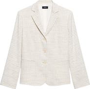 Theory Shrunken Check Linen Blend Jacket