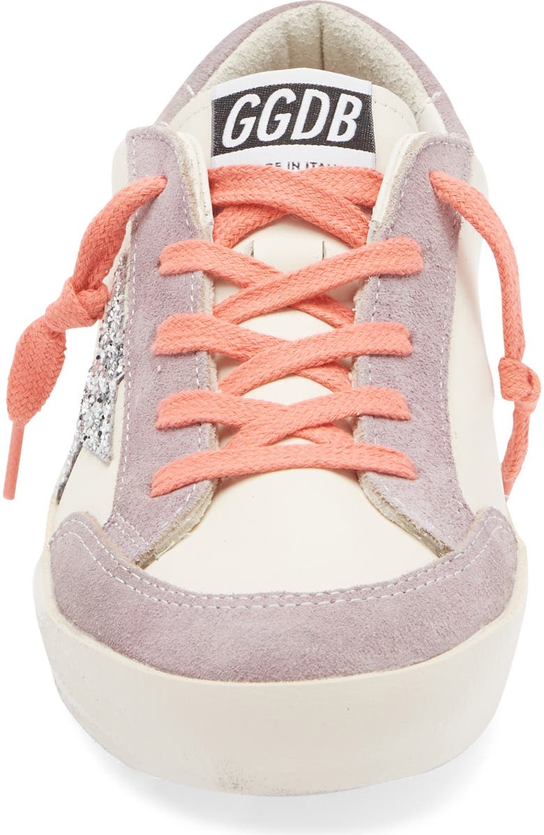 Golden Goose Kids' Super-Star Penstar Classic Sneaker, Alternate, color, White/ Lilac/ Silver