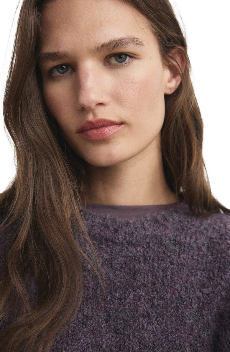 MANGO Bouclé Sweater, Alternate, color, Dark Red