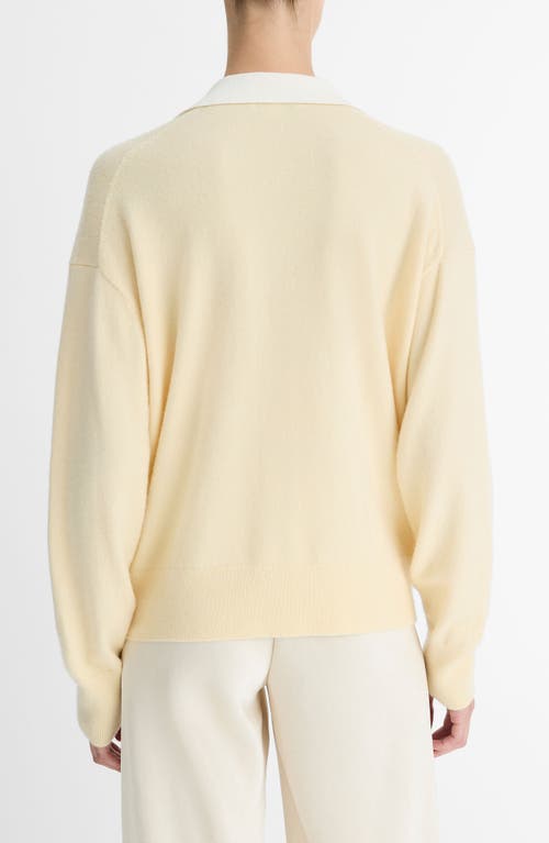 Shop Vince Wool & Cashmere Contrast Johnny Collar Sweater