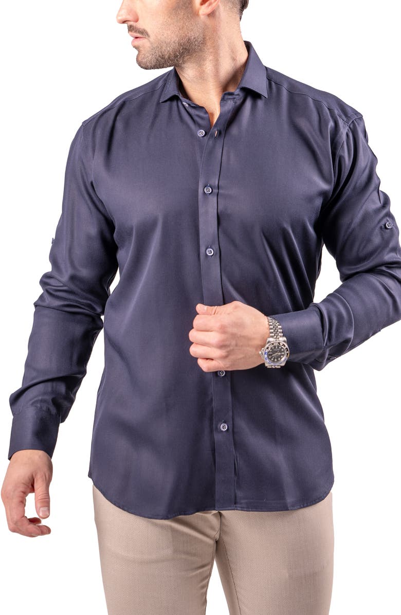 Maceoo Berlin Resistance Cotton Button-Up Shirt, Alternate, color, Blue