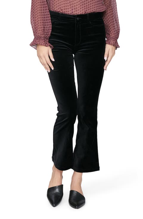 Claudine High Waist Ankle Flare Velvet Pants