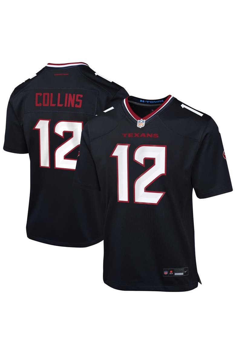 Youth Nike Nico Collins Navy Houston Texans Team Game Jersey, Main, color, Navy