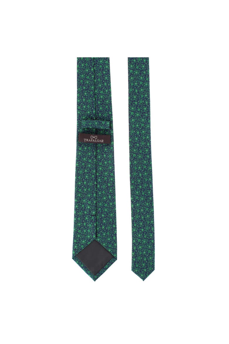 Franco Floral Neat Pattern Business Silk Necktie, Alternate, color, Green Floral