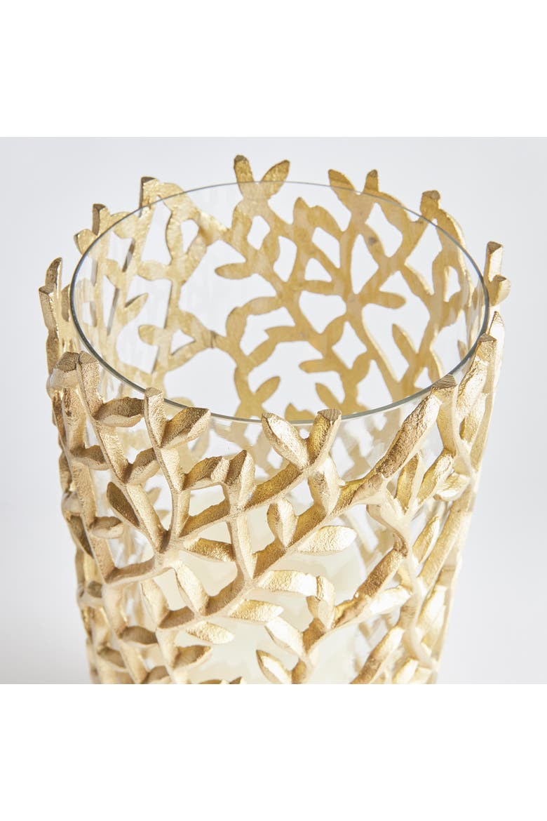 Celine Hurricane Candle Holder, Alternate, color, Gold