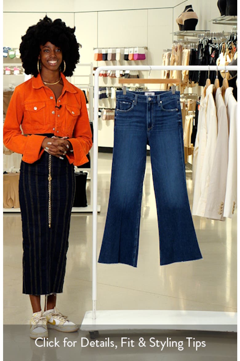 Marlow High Waist Raw Hem Ankle Skimmer Flare Jeans video