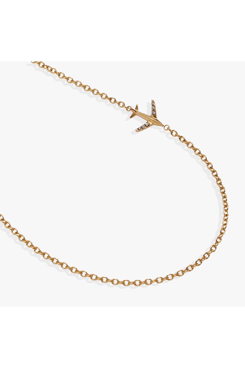 Airplane Inline Necklace, Alternate, color, Gold
