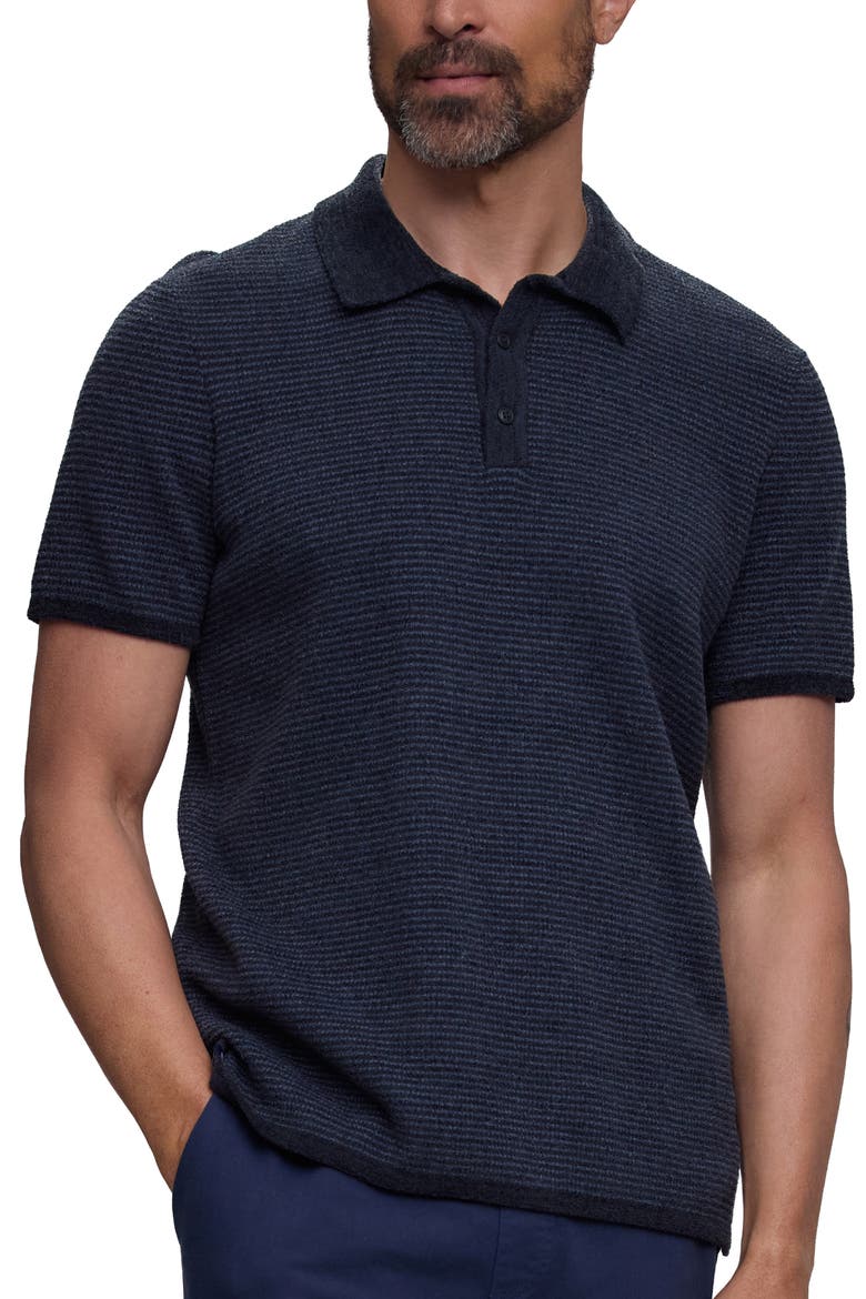 CozyChic Ultra Lite Short Sleeve Polo, Main, color, INDIGO-BLACK