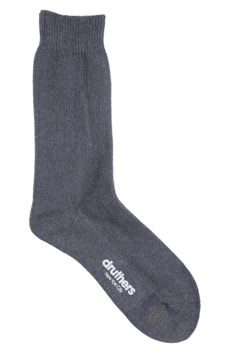 Druthers Botanical Dyed Organic Cotton Blend Piqué Crew Socks, Main, color,
