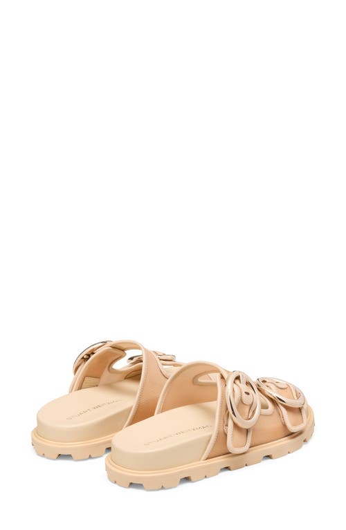 Stuart Weitzman Benni Mesh Leather Dual-strap Sport Slide Sandals In Beige/barely Beige