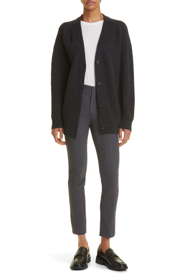 Oversize Wool & Cashmere Cardigan, Alternate, color, CHARCOAL