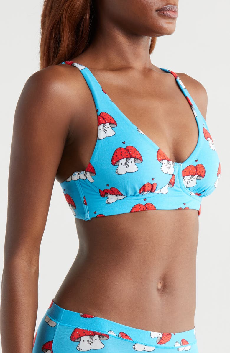 MeUndies FeelFree Longline Bralette, Alternate, color, Shroom Mates