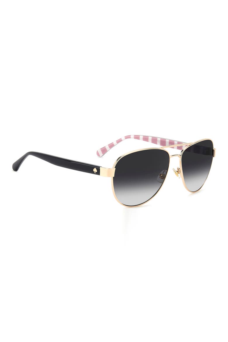 polina 61mm polarized gradient pilot sunglasses, Alternate, color, GOLD BLACK/ GREY SF PZ