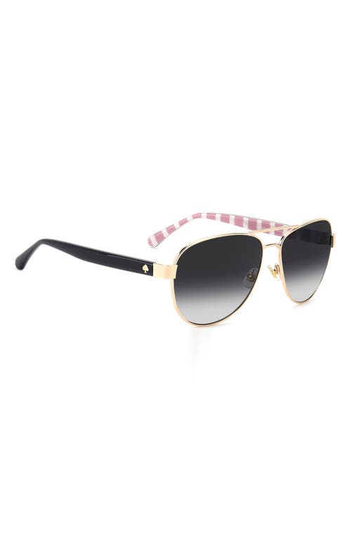 Kate Spade New York Polina 61mm Polarized Gradient Pilot Sunglasses In Gold