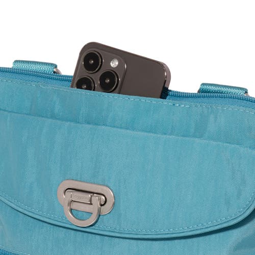 Baggallini Coastal Flip Lock Slim Crossbody In Seaside Blue