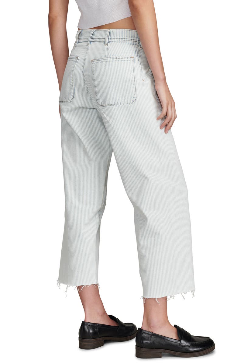 Lucky Brand Stripe High Waist Wide Leg Jeans, Alternate, color, Trackline