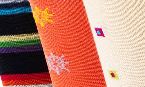 Lorenzo Uomo 3-pack Assorted Dress Socks In Orange
