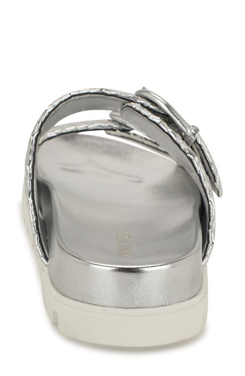 Nine West Tindy Two-strap Lug Sole Sandal In Silver