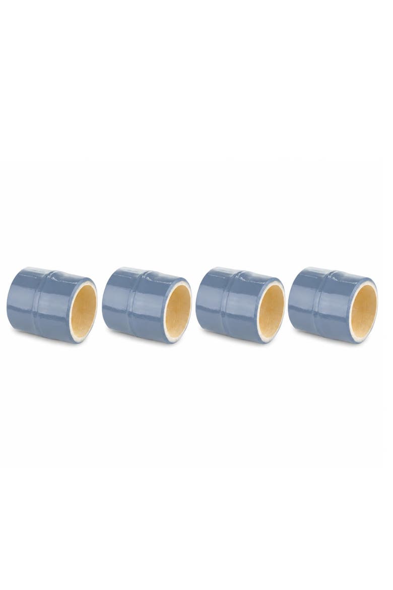 Wood Napkin Rings - Set of 4, Main, color, Light Blue