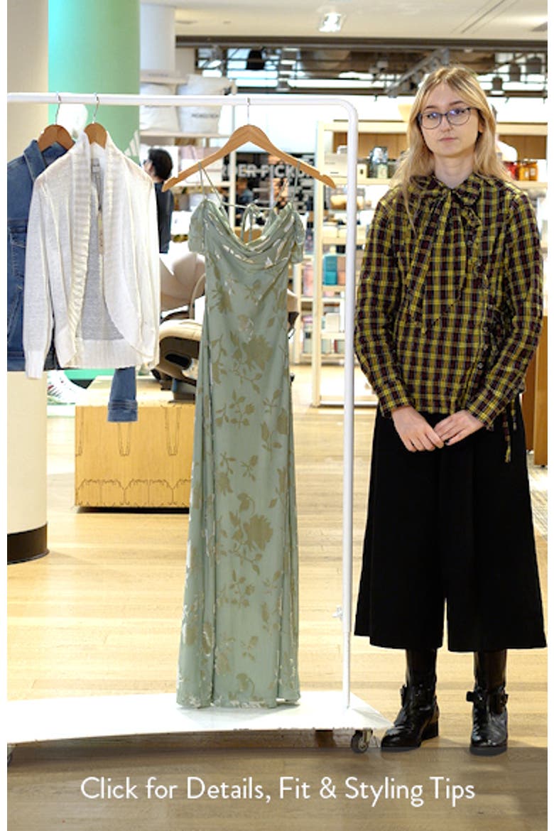 green gables burnout maxi dress sage Green Gables Burnout Off the Shoulder Maxi Dress (Women)