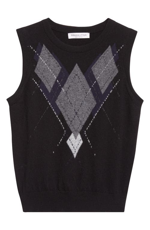 Johnstons Of Elgin Le Jabots Cashmere Sweater Vest In Black