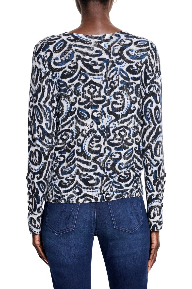 Tossed Paisley Print Sweater, Alternate, color, INDIGO MULTI