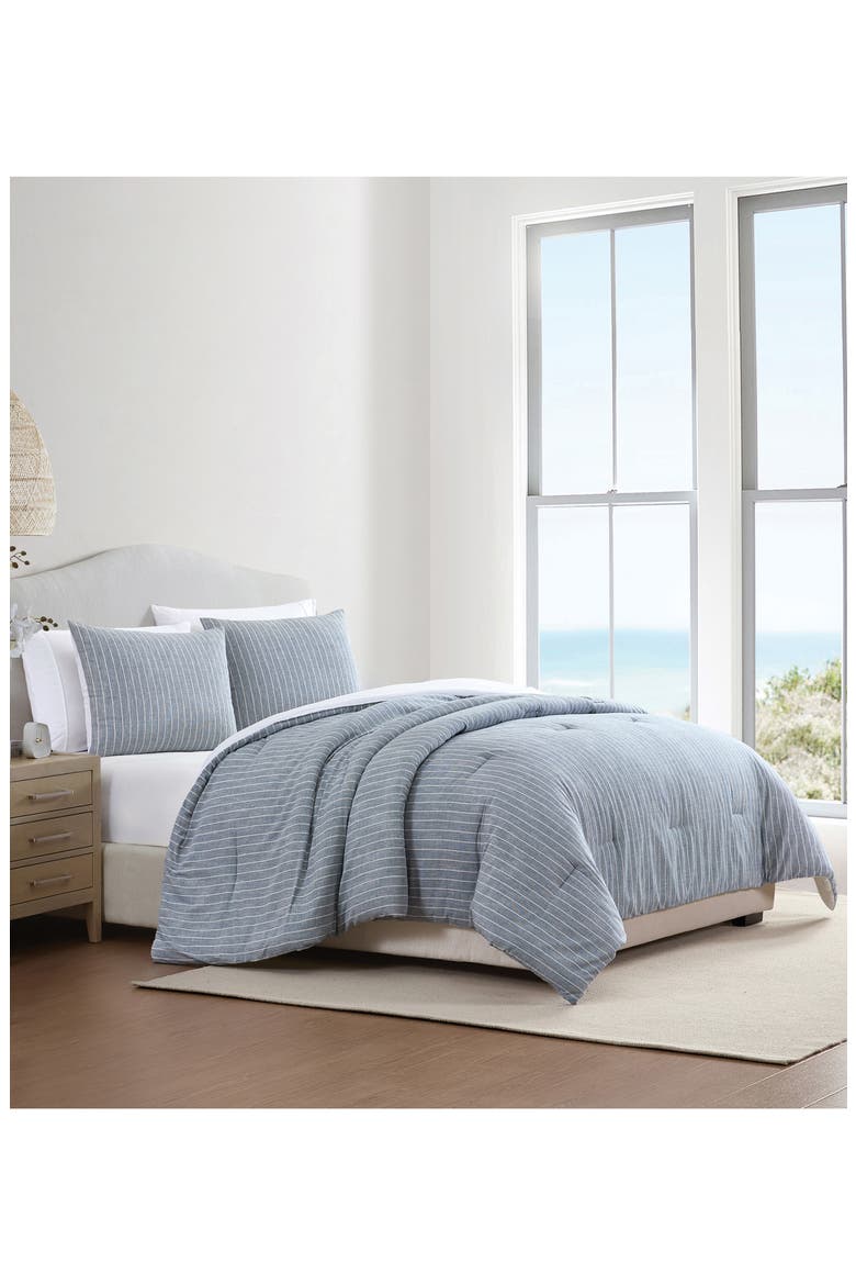 Jackson Stripe 3-Piece Cotton Comforter Set, Main, color, LIGHT BLUE
