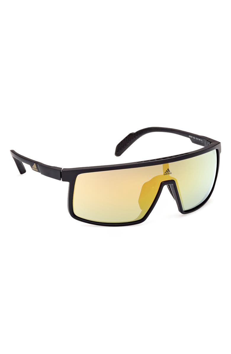 adidas Shield Sunglasses, Alternate, color, Matte Black / Brown Mirror
