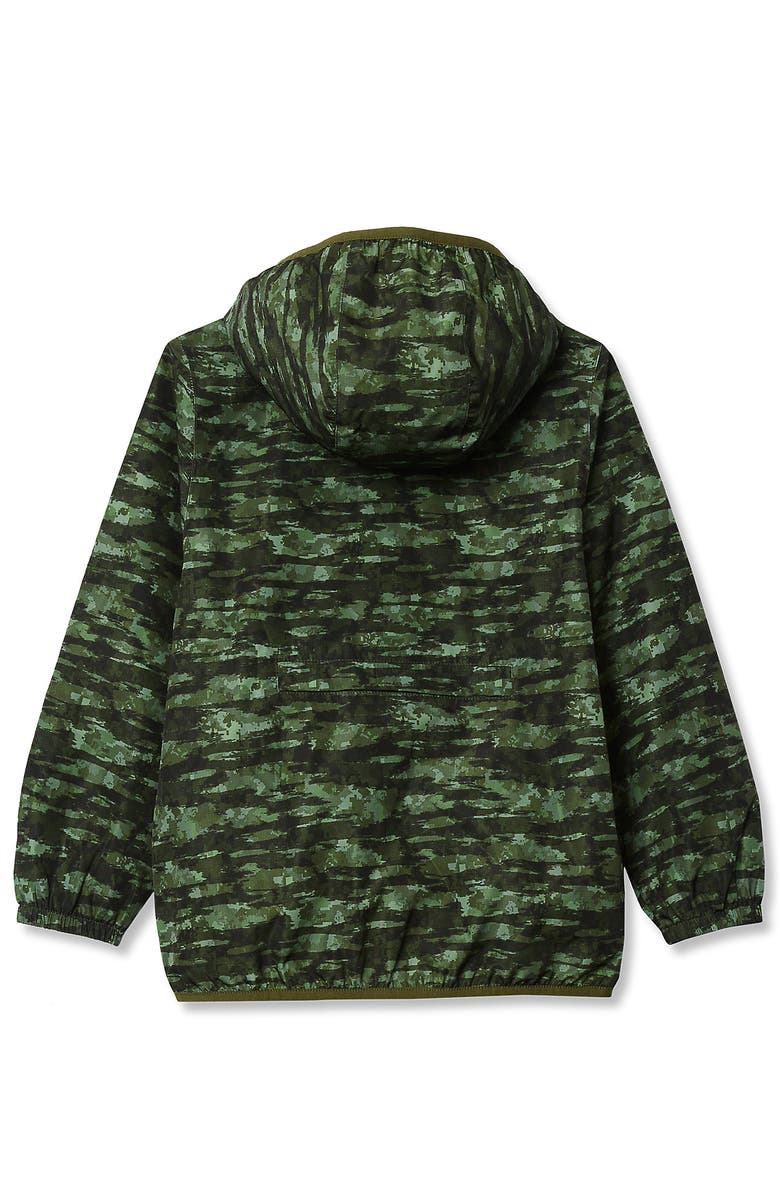 Lands' End Kids Waterproof Rain Jacket, Alternate, color, Green Camo