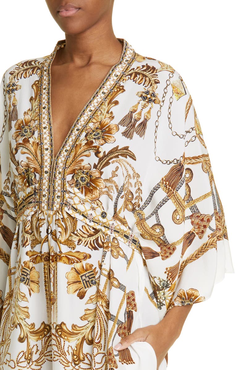 Camilla Road to Riches Silk Caftan Maxi Dress, Alternate, color,